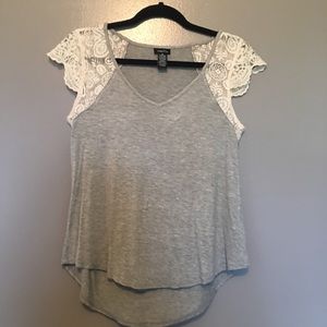 Rue 21 blouse lace shoulders medium